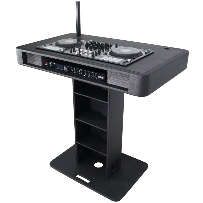 ProX XZF-DJCTBL Control Tower DJ Podium for Pioneer DDJ-REV7 XDJ-XZ DDJ-1000 RANE One (Black Finish)