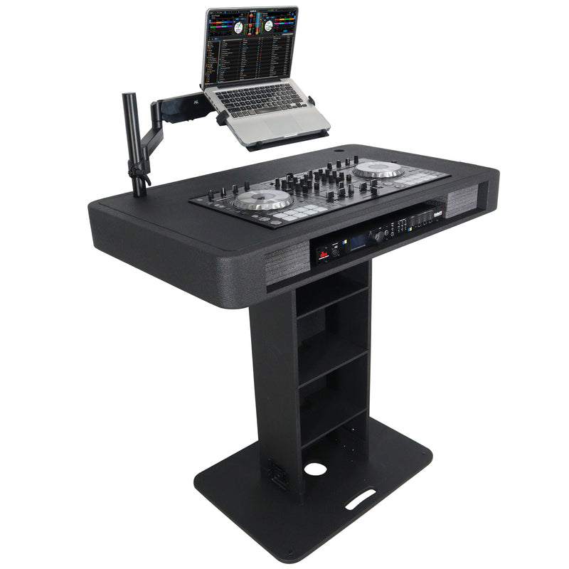 ProX XZF-DJCTBL Control Tower DJ Podium for Pioneer DDJ-REV7 XDJ-XZ DDJ-1000 RANE One (Black Finish)