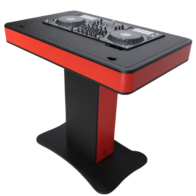 ProX XZF-DJCT-RB-CASE Support de podium DJ pour tour de contrôle avec étuis de voyage - Rouge/Noir