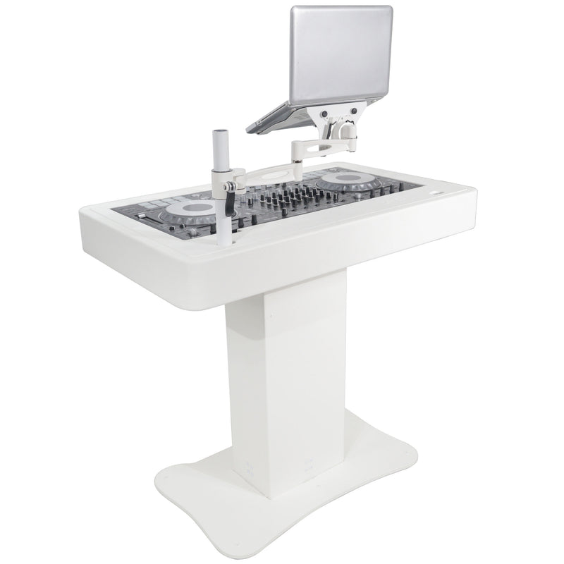 ProX XZF-DJCTW Control Tower DJ Podium for Pioneer DDJ-REV7 XDJ-XZ DDJ-1000 RANE One (White Finish)