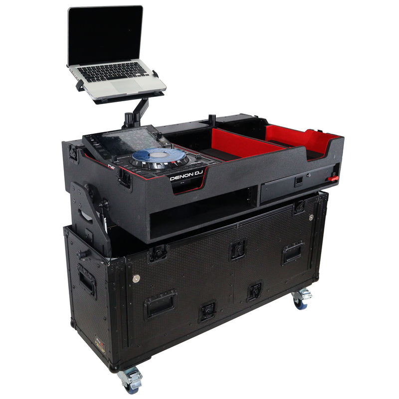 ProX XZF-DNSC6000 Flip-Ready Easy Retracting Hydraulic Lift Case for Denon DJ SC 6000 PRIME and X1850 PRIME