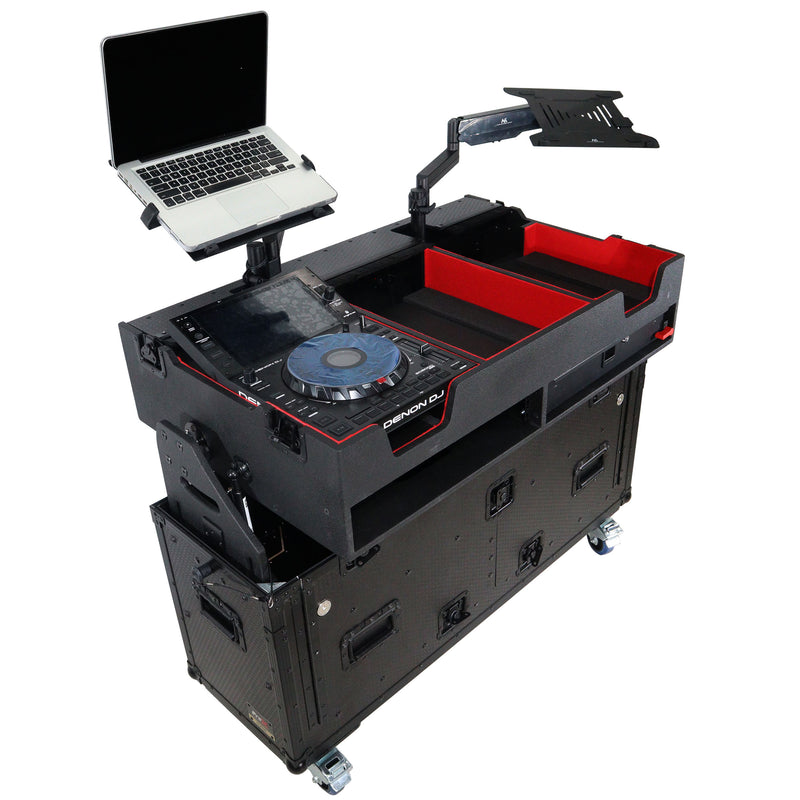 ProX XZF-DNSC6000 Flip-Ready Easy Retracting Hydraulic Lift Case for Denon DJ SC 6000 PRIME and X1850 PRIME