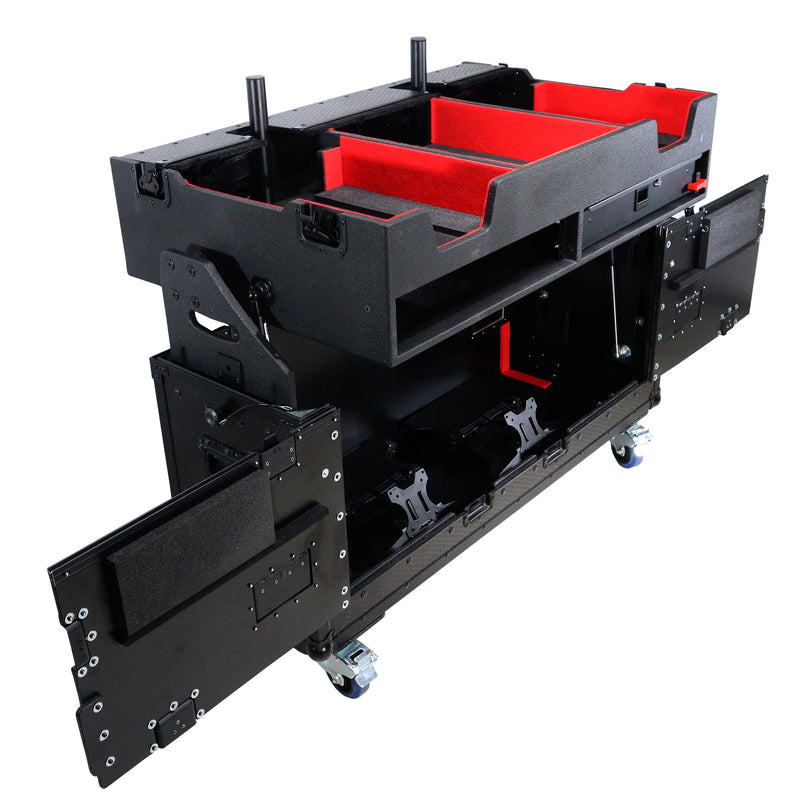 ProX XZF-DNSC6000 Flip-Ready Easy Retracting Hydraulic Lift Case for Denon DJ SC 6000 PRIME and X1850 PRIME