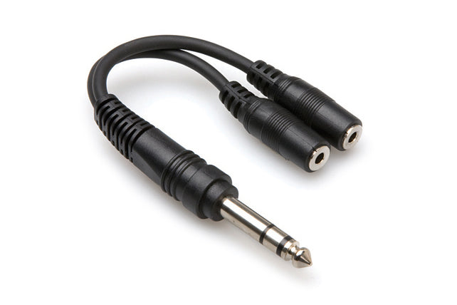 Hosa YMP-234 1/4 Inch TRS to Dual 3.5mm TRSF - Red One Music