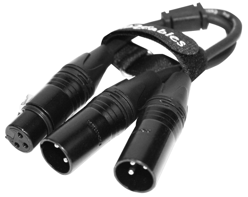 ProX XC-YXF 6 In. Balanced XLR-F to Dual XLR-M High Performance Audio Y Cable