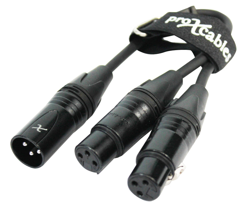 ProX XC-YXM 6 po. Câble Y audio haute performance XLR-M symétrique vers double XLR-F