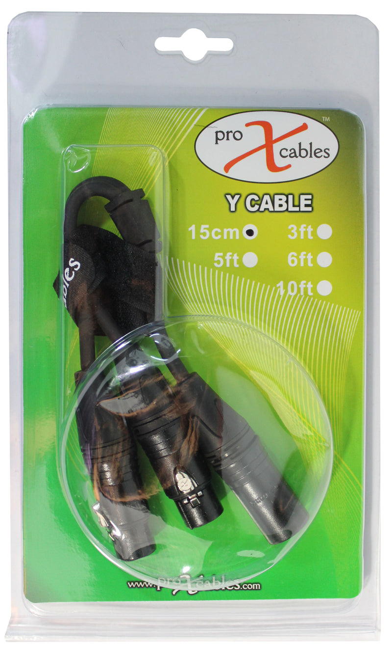 ProX XC-YXM 6 po. Câble Y audio haute performance XLR-M symétrique vers double XLR-F