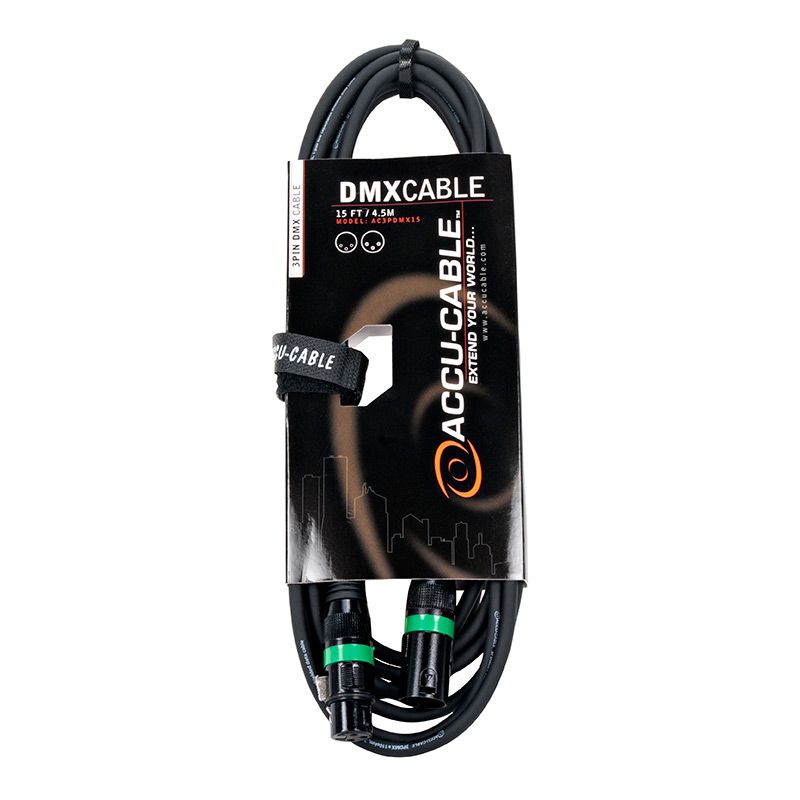 American DJ AC3PDMX15 Accu-Cable Câble Dmx 3 broches 15 pieds