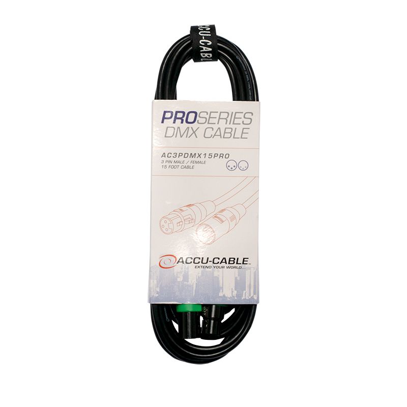 American DJ AC3PDMX15PRO Pro Series 3-Pin DMX Cable - 15'