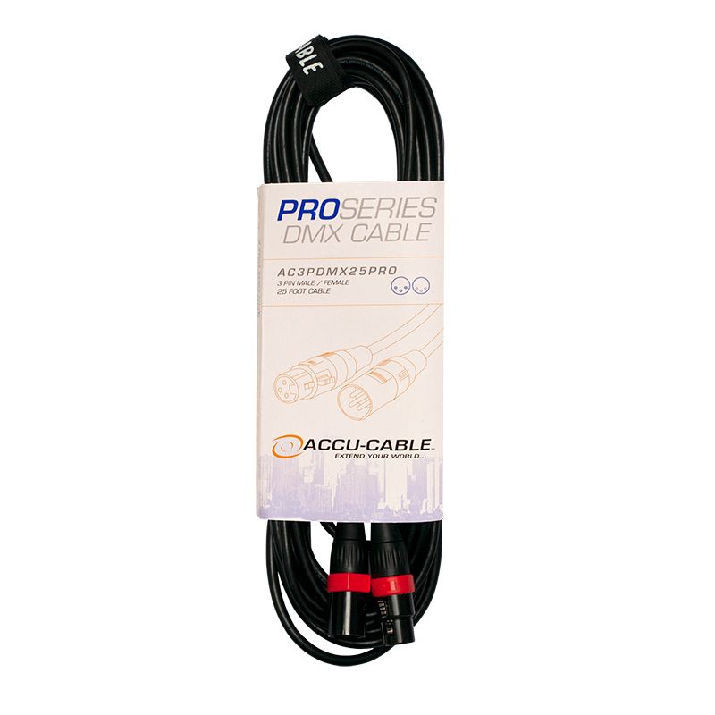 American DJ AC3PDMX25PRO Pro Series 3-Pin DMX Cable - 25'
