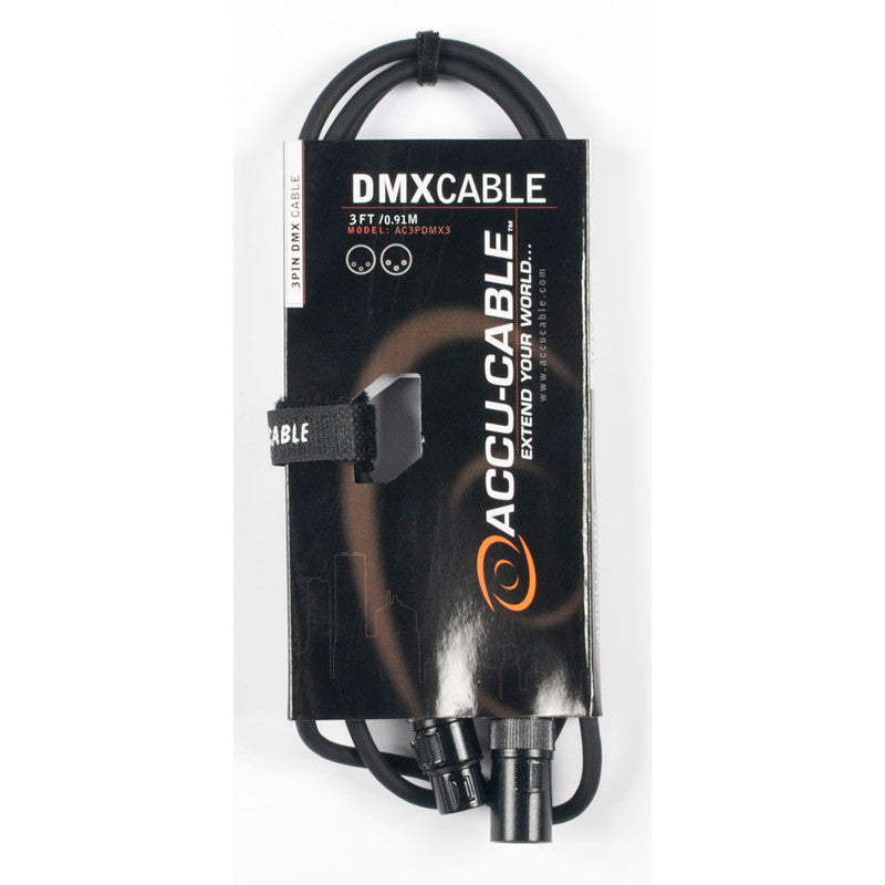 ADJ Accu-Cable AC3PDMX3 3-Pin Dmx Cable 3 FT - Red One Music