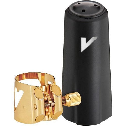 Vandoren LC590DP M/O Ligature and Plastic Cap for Baritone Saxophone; Gilded Finish - Red One Music