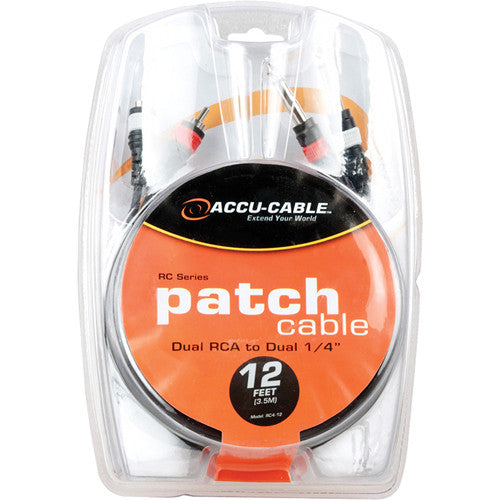 American DJ RC4-12 Câble double RCA vers double 1/4" (12')