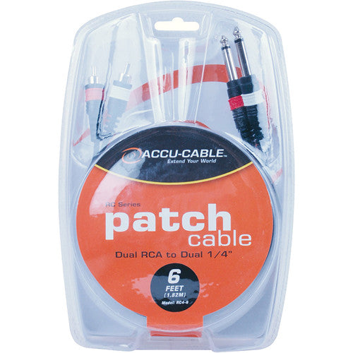 American DJ RC4-6 Câble double RCA vers double 1/4" (6')