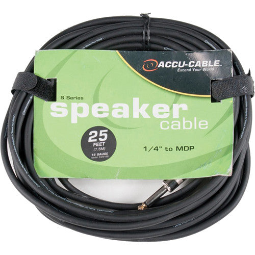 American DJ S2516B Câble de haut-parleur 1/4" vers MDP (banane) calibre 16 (25')