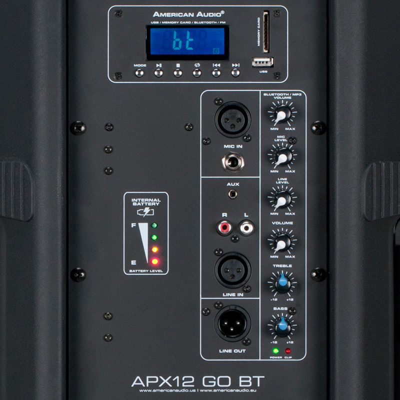 American DJ APX12-GO-BT 200W 12" 2-Way Battery Powered Active Bluetooth Loudspeaker