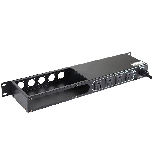 ProX X-PC4XLR-USB 1U 15Amp Circuit 4CH Panneau de commutation W-2 USB et 5 espaces XLR perforés