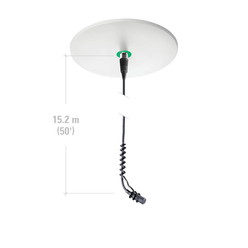 Audio-Technica ATND933AC Microphone suspendu à condensateur cardioïde avec module d'alimentation de sortie réseau Dante™ - Directivité cardioïde, 120°