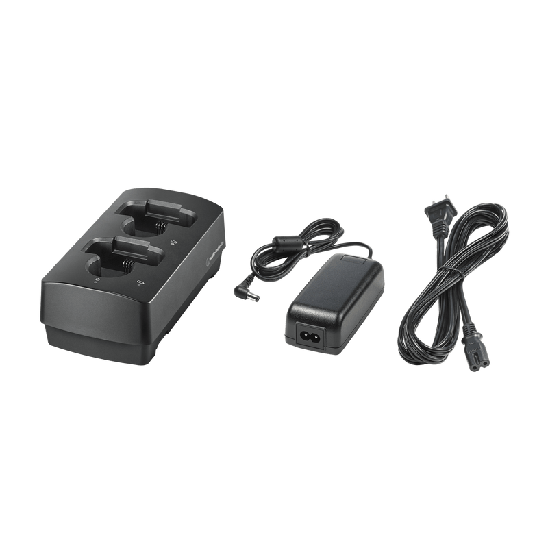 Station de charge à deux baies Audio-Technica ATW-CHG3AD série 3000 avec adaptateur secteur