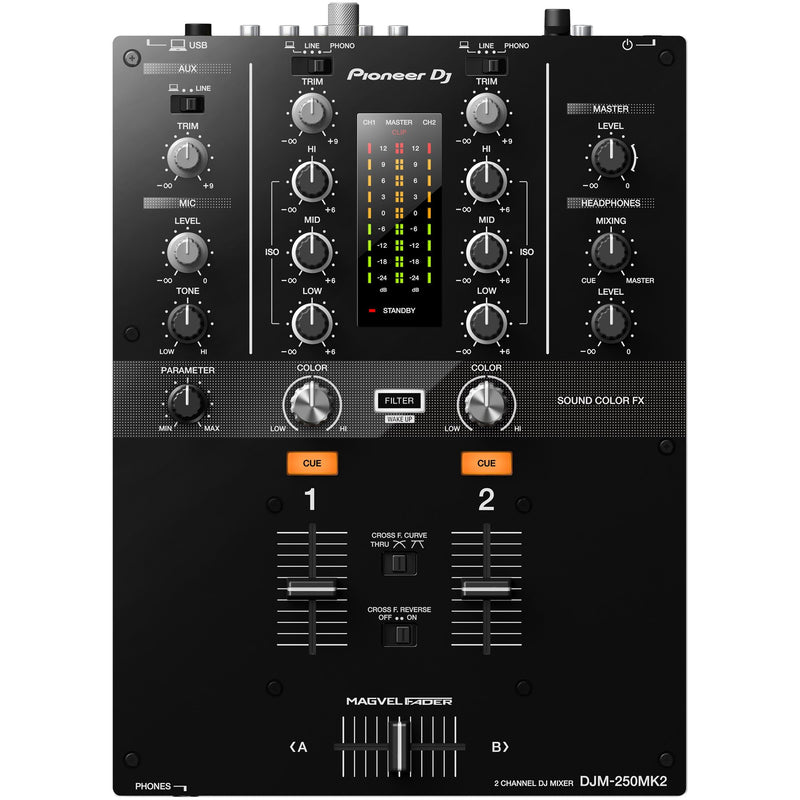 Pioneer DJ DJM-250 MK2 Compact 2-Channel DJ Mixer