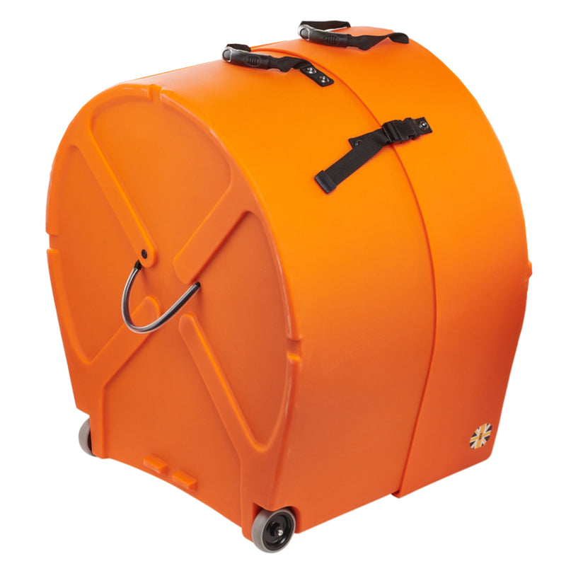 Hardcase HNP22BO 22" Bass Drum Case with Wheels and Pull Handle (Orange)