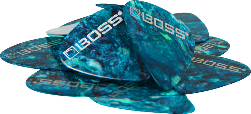 Boss BPK-12-OH Hard Celluloid Guitar Picks (Ocean Turquoise, 12-Pack)