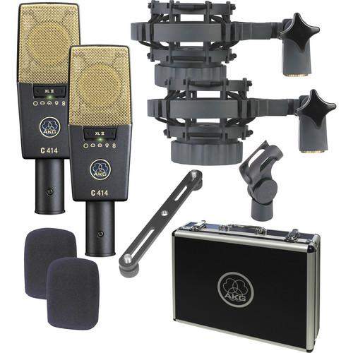AKG C414 Xlii Matched Pair Matched Pair Large-Diaphragm Condenser Microphones - Red One Music