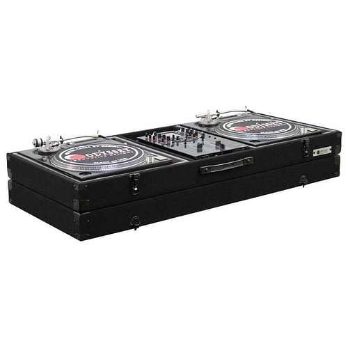 Odyssey CBM10E Table de mixage DJ au format universel et deux platines en position de combat Étui cercueil en tapis - 10″