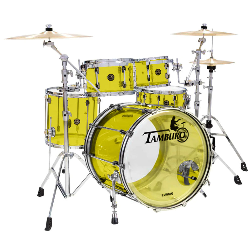 Tamburo TB VL520YW Volume Series Série 5 pièces Socle sans couture-acrylique avec caisse claire et tambour basse de 20 "- Jaune