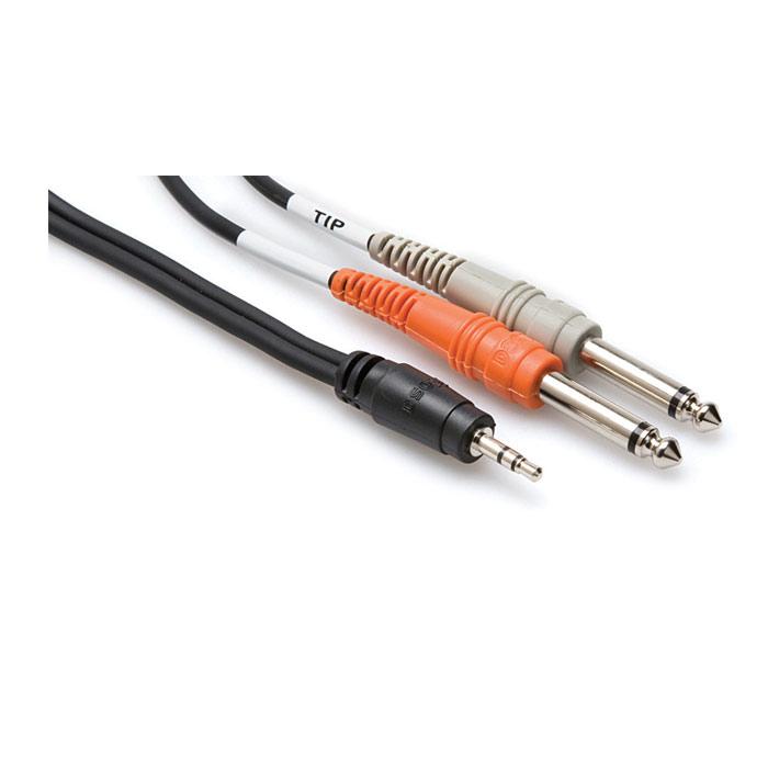 Hosa Cmp-153  3 Foot - Stereo Cable - 35 Mm To Dual 14 Inch - Red One Music