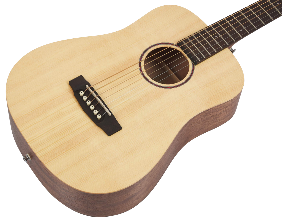 Cort EARTH-MINI-OP Earth Mini - Guitare acoustique Dreadnought à diapason court avec housse de transport - Satin naturel