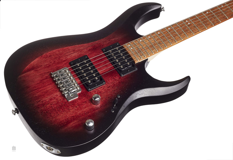 Guitare électrique Cort X100-OPBB (Open Pore Black Cherry Burst)