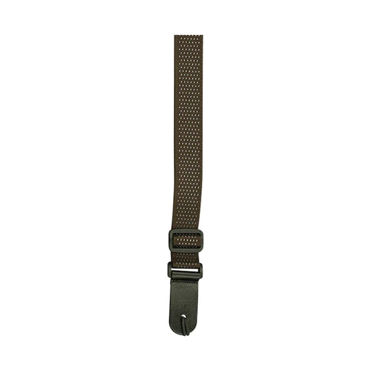 Profil PSUK100-1 - Sangle Uke en nylon 1,5 "- Brun à carreaux et blanc avec extrémité en cuir