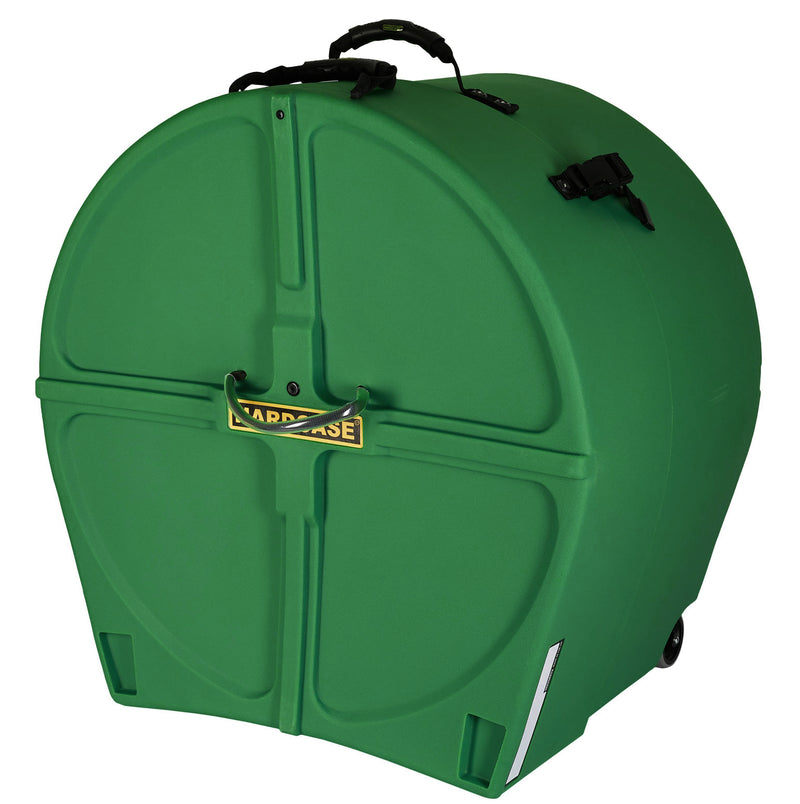 Hardcase HNP22BDG 22" Bass Drum Case with Wheels and Pull Handle (Dark Green)