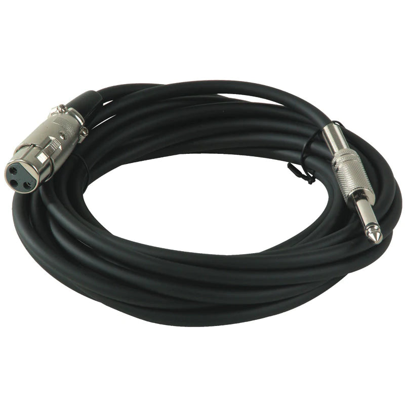 American DJ XL4-12 XLR Female to 1/4” Male TS Microphone Cable - 12 Feet