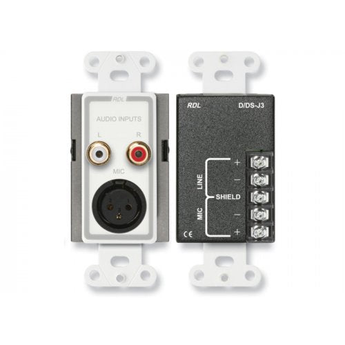 RDL D-J3 XLR and RCA Input Plate with Screw Terms