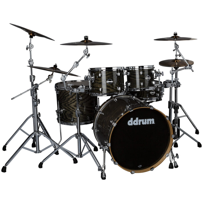 DDrum Dominion DM-ASH-522-TB Dominion Bouleau Pack de 5 coques avec placage en frêne Transparent Noir