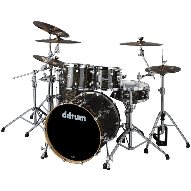 DDrum Dominion DM-ASH-522-TB Dominion Bouleau Pack de 5 coques avec placage en frêne Transparent Noir