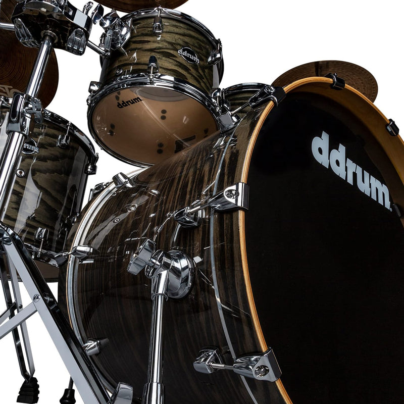 DDrum Dominion DM-ASH-522-TB Dominion Bouleau Pack de 5 coques avec placage en frêne Transparent Noir