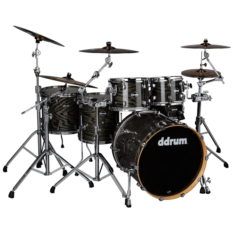 DDrum Dominion DM-ASH-622-TBK Dominion Bouleau Pack de 6 coques avec placage en frêne Transparent Noir