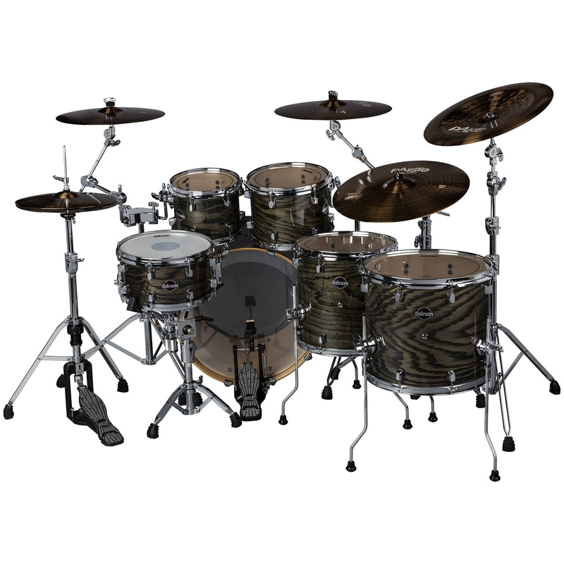 DDrum Dominion DM-ASH-622-TBK Dominion Bouleau Pack de 6 coques avec placage en frêne Transparent Noir