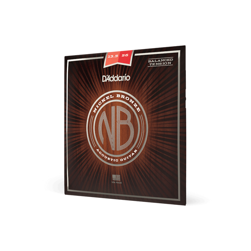 D'Addario NB13556BT Nickel Bronze Acoustic Guitar Strings Balanced Tension 13.5-56