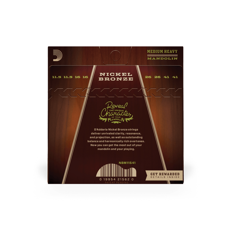 D'Addario NBM11541 Nickel Bronze Mandolin Strings 11.5-41