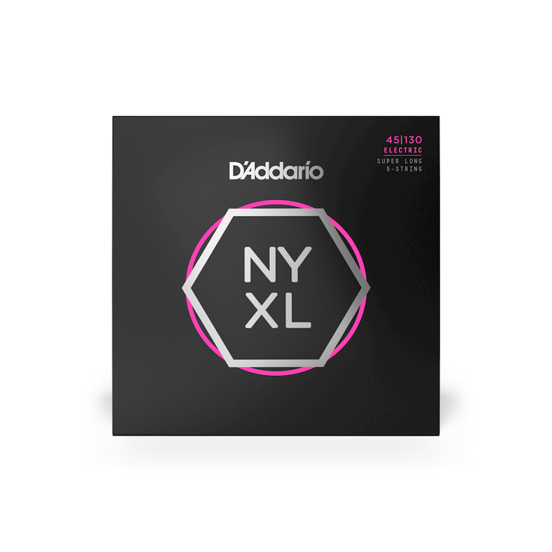 D'Addario NYXL45130SL NYXL Cordes de basse électrique Super Long Scale 5 cordes 45-130