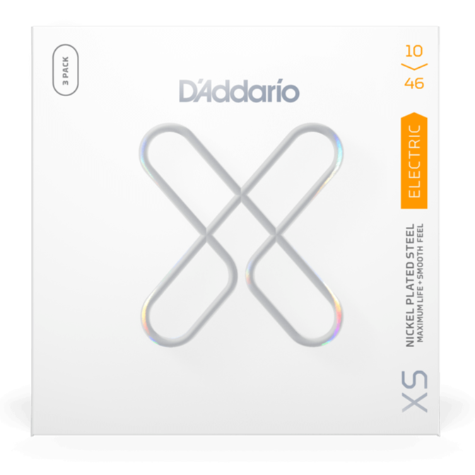 D'Addario XSE1046 3-Pack de cordes pour guitare électrique avec revêtement en acier nickelé 10-46