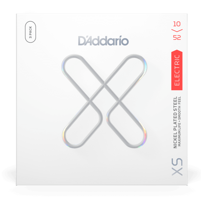 D'Addario XSE1052 Lot de 3 cordes pour guitare électrique en nickel avec revêtement XS 10-52