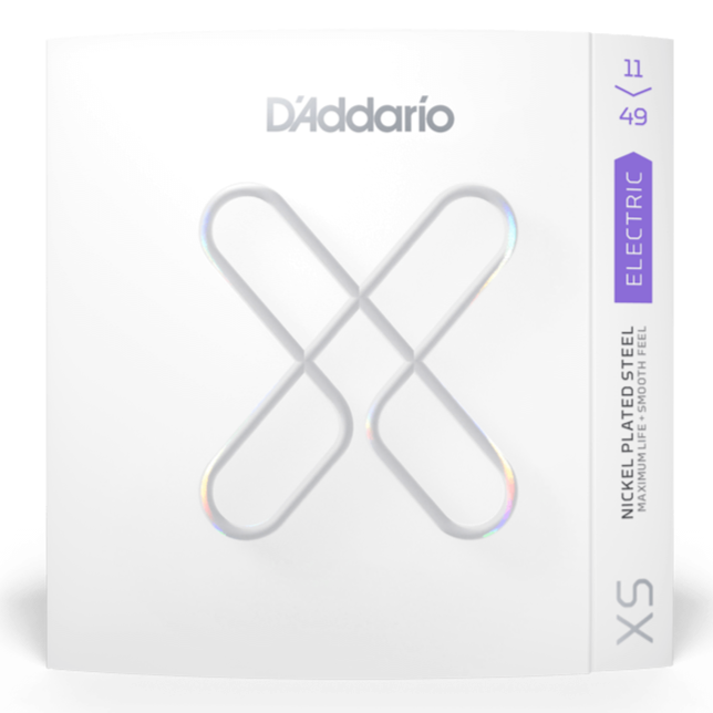 D'Addario XSE1149 Lot de 3 cordes pour guitare électrique avec revêtement en acier nickelé 11-49