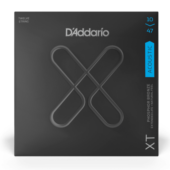 D'Addario XTAPB1047-12 XT Cordes de guitare acoustique Bronze phosphoreux 12 cordes Light 10-47