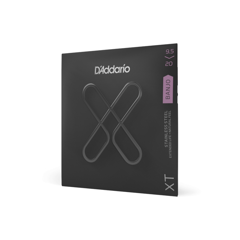 D'Addario XTJ09520 XT Stainless Steel Banjo Strings Custom Light 9.5-20