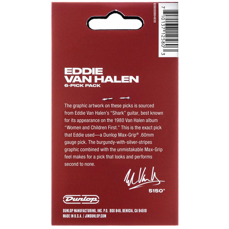Dunlop EVHP07 Eddie Van Halen Shark Guitar Max Grip .60mm - 6 Pack